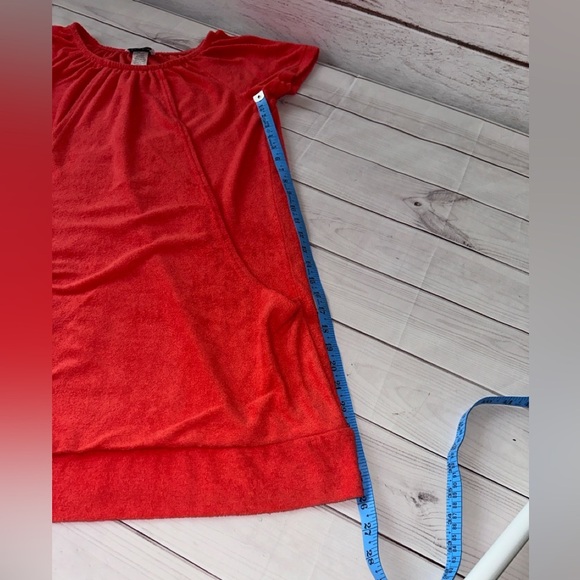 🔥 🔥🔥Vintage Bright Orange Terrycloth Swimsuit Cover-Up – Size Large Summer Retro - Picture 7 of 8